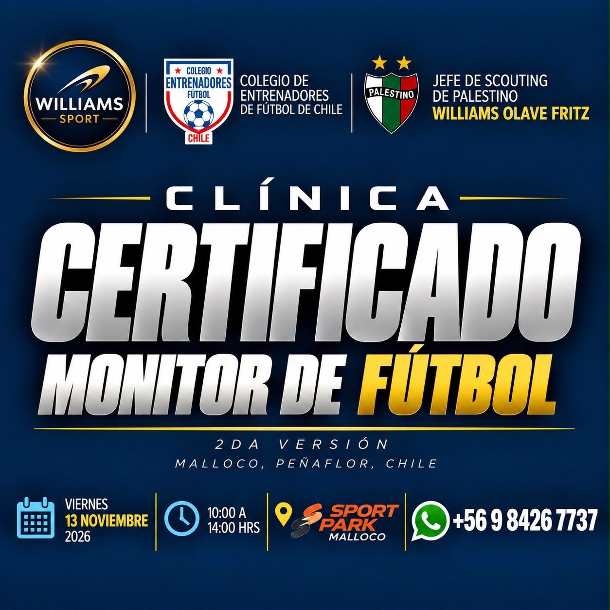 Clínica Certificado Monitor de Fútbol
